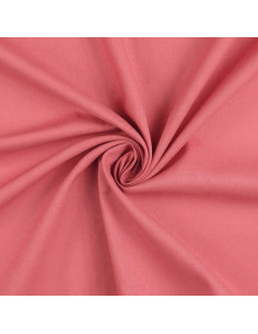 Plain cretonne cotton fabric - Coral