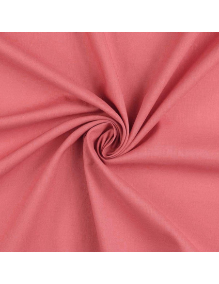 Plain cretonne cotton fabric - Coral