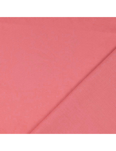 Plain cretonne cotton fabric - Coral