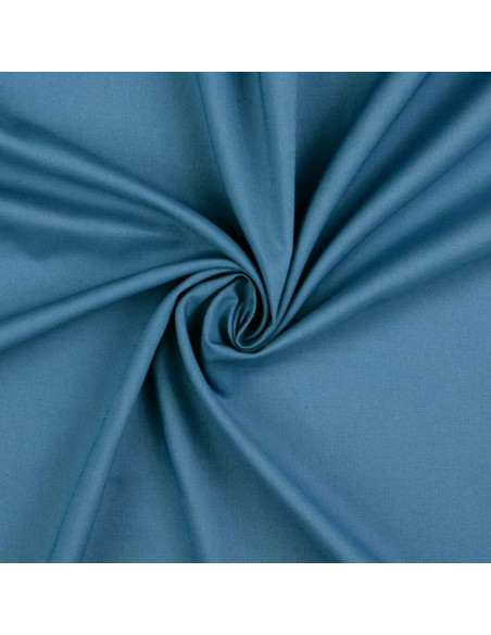 Plain cotton cretonne fabric - Blue gray