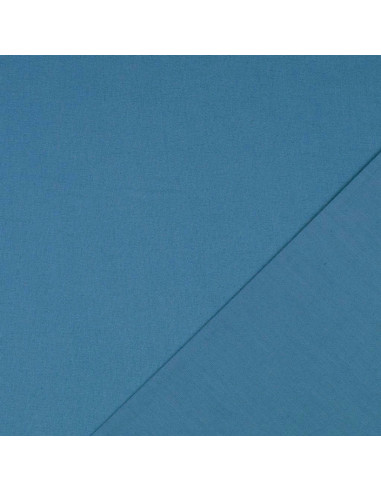 Plain cotton cretonne fabric - Blue gray