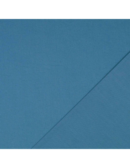 Plain cotton cretonne fabric - Blue gray
