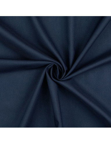 Plain cotton cretonne fabric - Navy blue