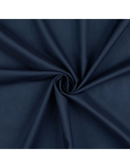Plain cotton cretonne fabric - Navy blue