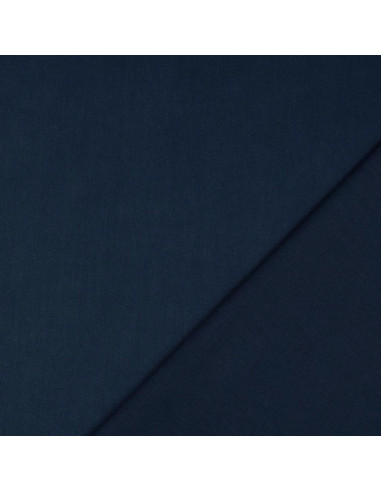 Plain cotton cretonne fabric - Navy blue