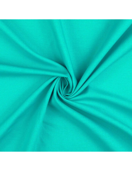Plain cretonne cotton fabric - Pacific blue