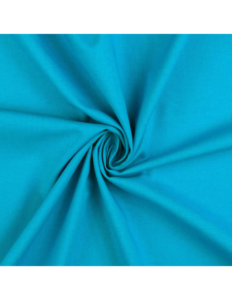 Plain cotton cretonne fabric - Turquoise blue