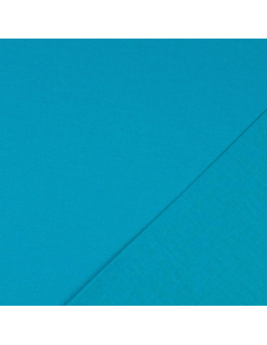 Plain cotton cretonne fabric - Turquoise blue
