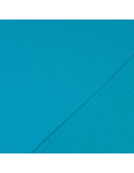 Plain cotton cretonne fabric - Turquoise blue
