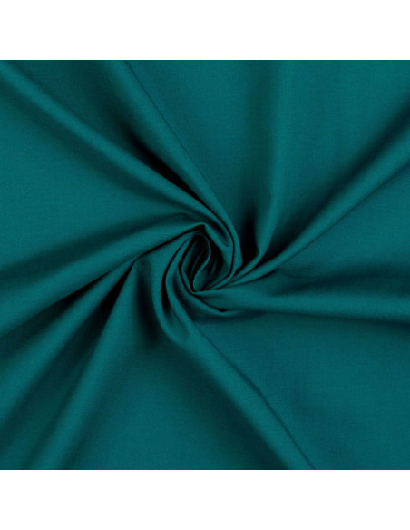 Plain cretonne cotton fabric - Petrol blue
