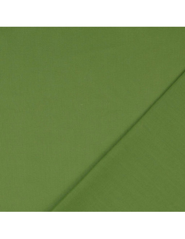 Plain cotton cretonne fabric - Olive green