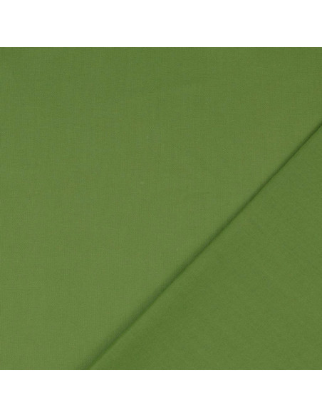 Plain cotton cretonne fabric - Olive green