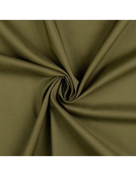 Plain cotton cretonne fabric - Military green