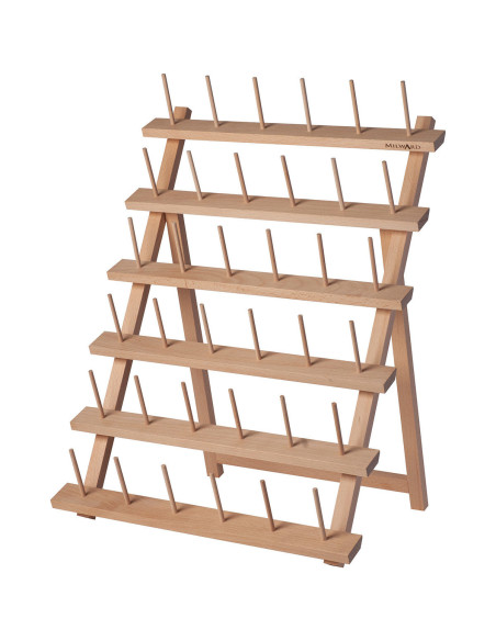 Wooden display stand for 36 spools of thread