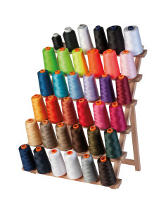Wooden display stand for 36 spools of thread 2