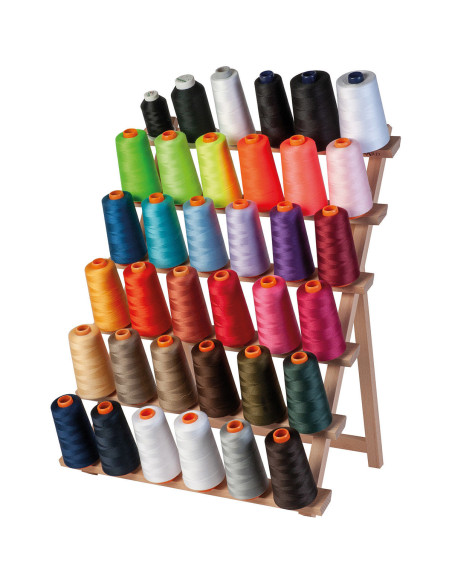 Wooden display stand for 36 spools of thread