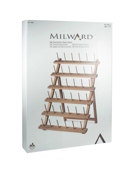 Wooden display stand for 36 spools of thread