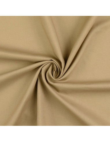 Plain cretonne cotton fabric - Sepia