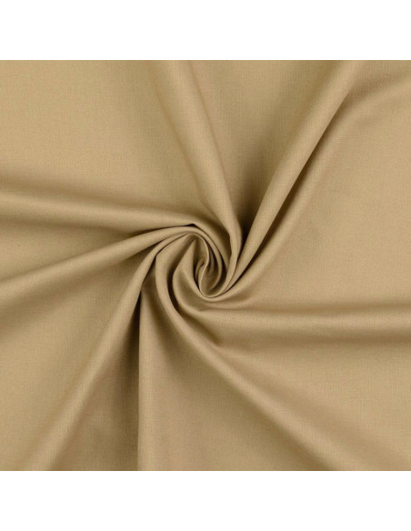 Plain cretonne cotton fabric - Sepia