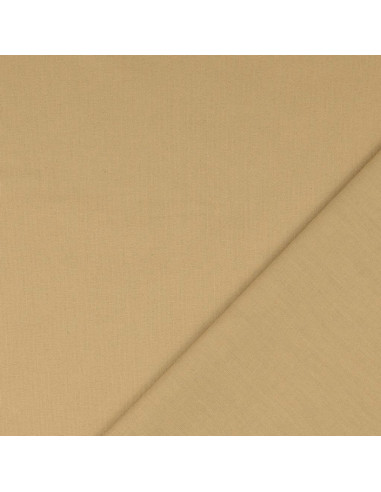 Plain cretonne cotton fabric - Sepia