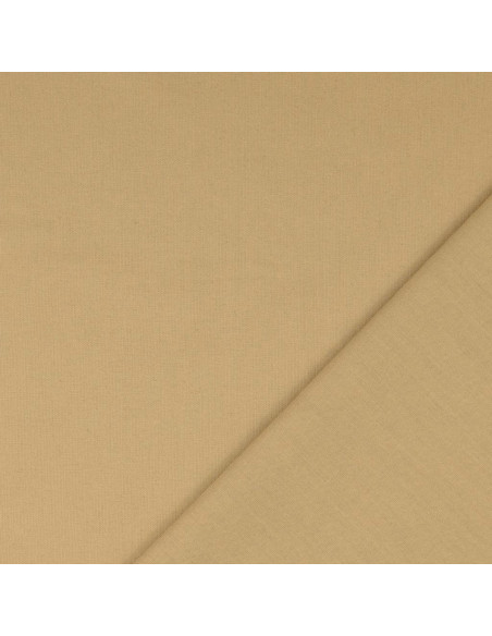 Plain cretonne cotton fabric - Sepia