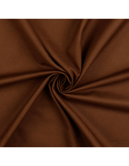 Plain cotton cretonne fabric - Brown