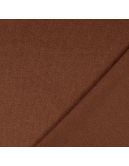 Plain cotton cretonne fabric - Brown