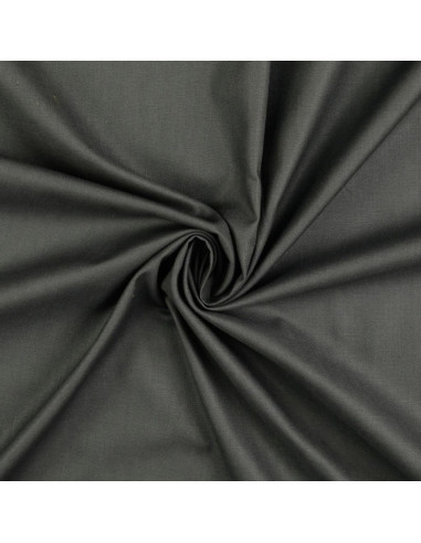Plain cretonne cotton fabric - Anthracite gray