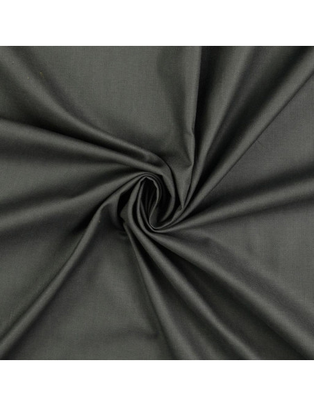 Plain cretonne cotton fabric - Anthracite gray