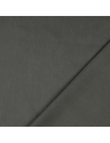 Plain cretonne cotton fabric - Anthracite gray