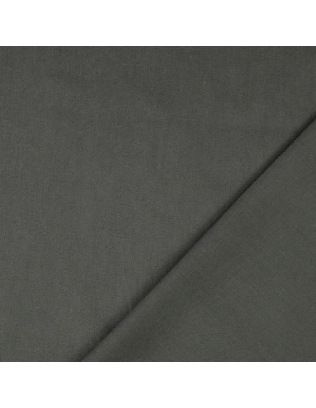 Plain cretonne cotton fabric - Anthracite gray