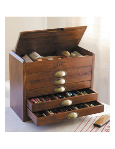 Vintage wooden DMC furniture with 500 skeins