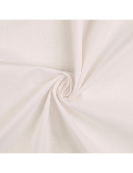 Plain cotton cretonne fabric - White