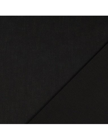Plain cotton cretonne fabric - Black