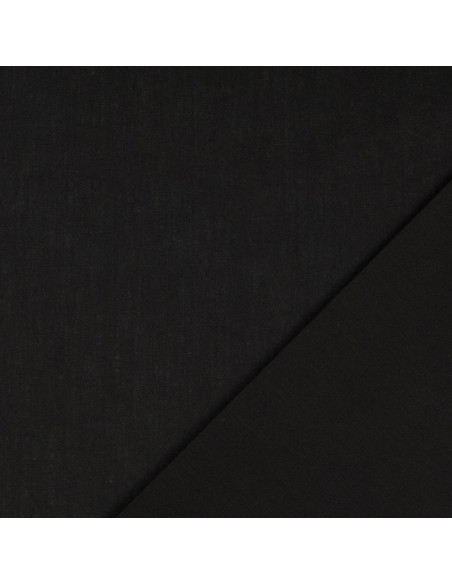 Plain cotton cretonne fabric - Black