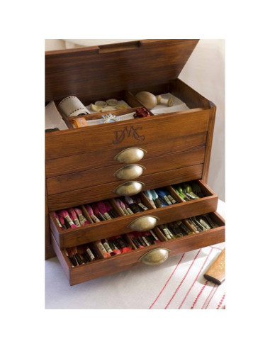 Vintage wooden DMC furniture with 500 skeins