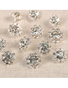 Aveline rhinestone tail button - Silver