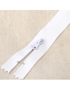 Invisible waterproof zipper 20 cm - White