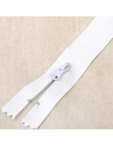 Invisible waterproof zipper 20 cm - White