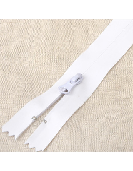 Invisible waterproof zipper 20 cm - White