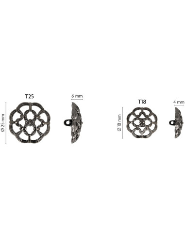 Metal Tail Button Navi - Silver