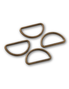 Box of 4 D-rings - Antique brass 30 mm 2