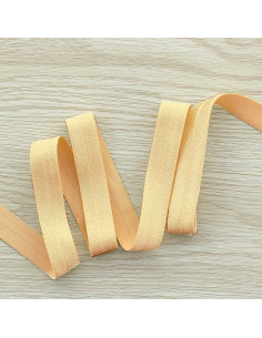 Pre-folded satin elastic bias 15 mm wide - Vanilla