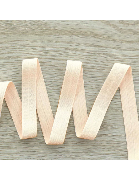 Pre-folded satin elastic bias 15 mm wide - Light pink