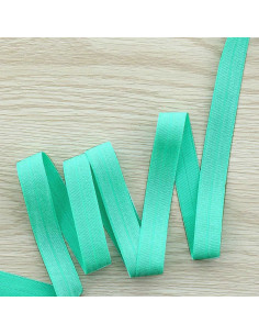 Pre-folded satin elastic bias 15 mm wide - Mint green