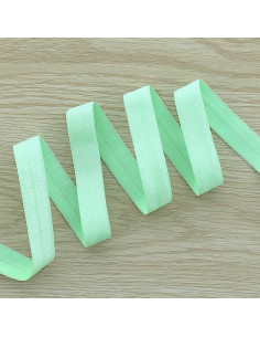 Pre-folded satin elastic bias 15 mm wide - Aqua green