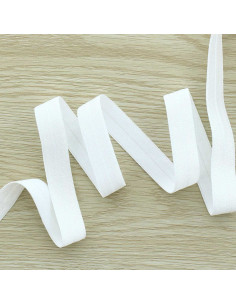 Pre-folded satin elastic bias 15 mm wide - Off-white