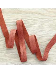 Pre-folded satin elastic bias 15 mm wide - Squirrel