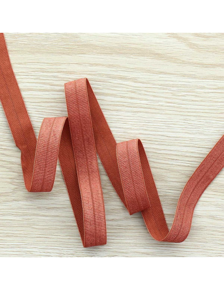 Pre-folded satin elastic bias 15 mm wide - Squirrel