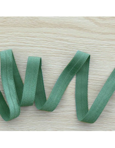 Pre-folded satin elastic bias 15 mm wide - Viridian green